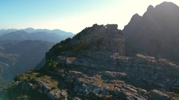 Пейзаж Скалистых Гор Вид Воздуха Фон Природы Британская Колумбия Канада — стоковое видео