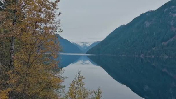 Kanadische Berglandschaft Bewölkt Bewölkt Herbst Saison Sonnenuntergang Chilliwack British Columbia — Stockvideo