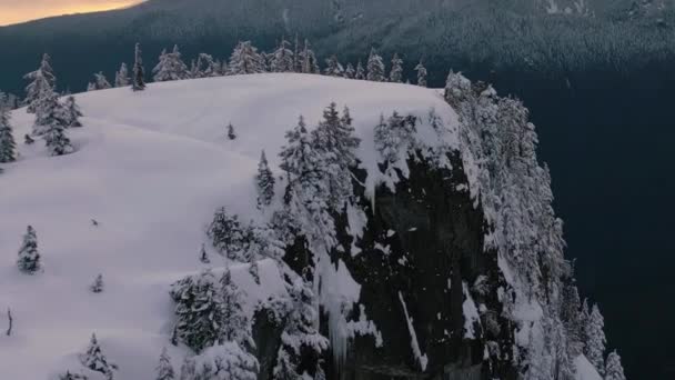 Kanadská Horská Krajina Pokrytá Sněhem Vzdušné Pozadí Přírody Poblíž Vancouveru — Stock video