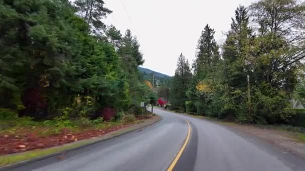 Conducir Por Curvy Road Horseshoe Bay West Vancouver Canadá Temporada — Vídeo de stock