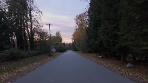 Banliyö Mahallesi Sunset Yolu Sonbahar Sezonu Burnaby Kanada Ağır Çekim — Stok video