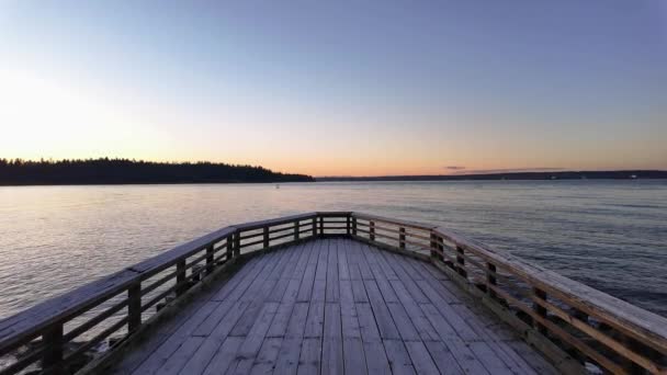 Scenic Wooden Quay Ambleside Coucher Soleil Saison Automne West Vancouver — Video