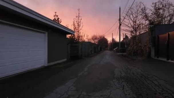 Bairro Suburbano Alley Homes Sunset Temporada Outono Burnaby Vancouver British — Vídeo de Stock