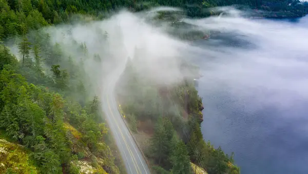 Sea Sky Highway Howe Sound Aerial View Canadian Mountain Landscape — Stock Photo, Image