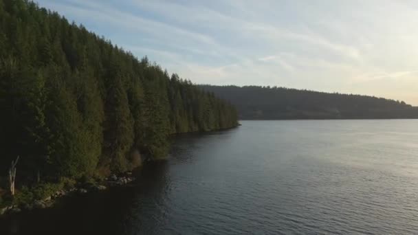 Indian Arm Inlet Während Des Dramatischen Sonnenuntergangs Vancouver British Columbia — Stockvideo
