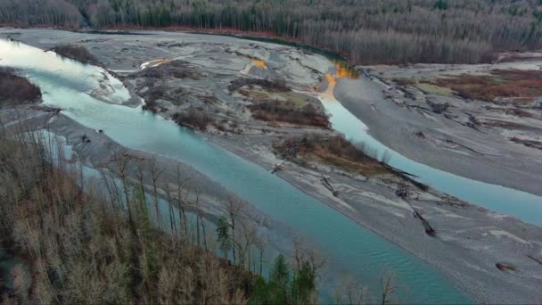 Rio Flui Vale Paisagem Natural Canadense Aéreo Canadá — Vídeo de Stock