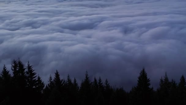 Nuages Couvrant Paysage Montagneux Canadien Dramatique Sunrise Sky Colombie Britannique — Video