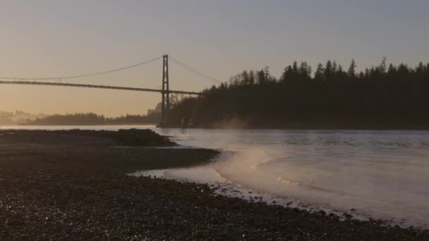 Схід Сонця Scenic Beach Західному Ванкувері Емблсайд Осінній Сезон Ванкувер — стокове відео