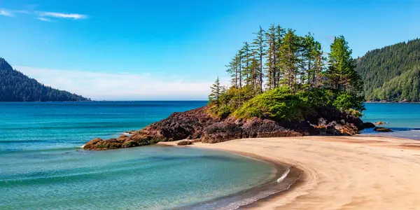 Paisagem Natural Canadense Costa Oeste Oceano Pacífico Sandy Beach Panorama — Fotografia de Stock