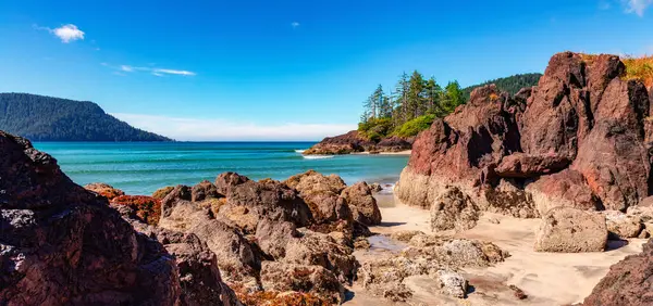 Paisagem Natural Canadense Costa Oeste Oceano Pacífico Sandy Beach Panorama — Fotografia de Stock