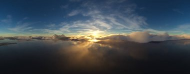 Bulutlar ve Dağ manzarasının dramatik hava manzarası. Doğa Arkaplanı. 3d Hazırlama