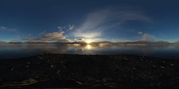 Δραματικό Εναέρια Πανόραμα Σύννεφων Και Ορεινού Τοπίου Φόντο Φύσης Απόδοση Royalty Free Φωτογραφίες Αρχείου