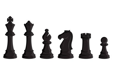 Siyah Satranç Parçaları Vektörü Ayarları