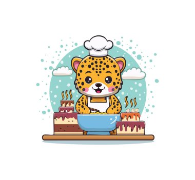 Tatlı Çita kek pişiriyor.