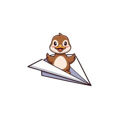 Şirin Ördek kağıt uçak kullanıyor.