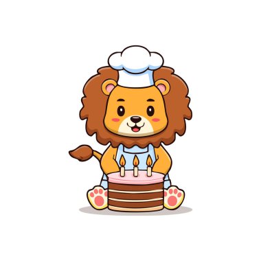 Tatlı Aslan kek pişiriyor.