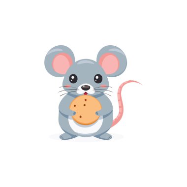 Tatlı fare kurabiye yiyor.