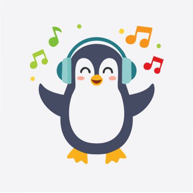 Sevimli Penguen müzikle dans ediyor