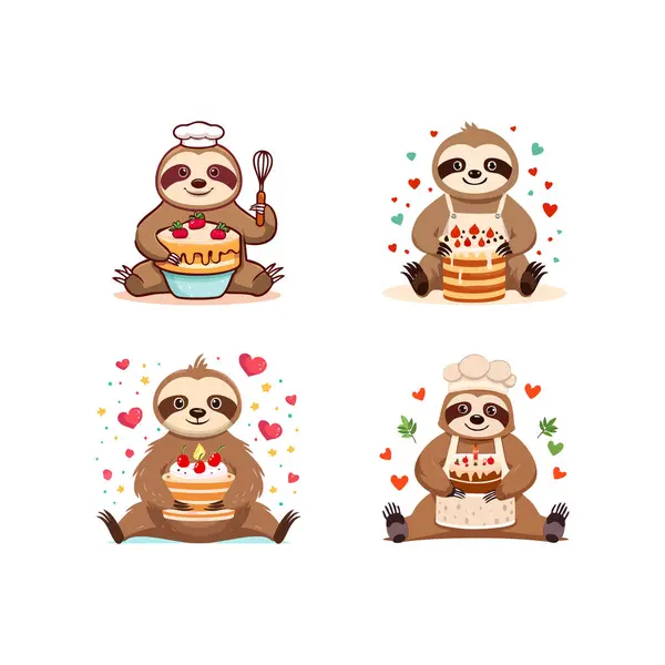 Şirin Sloth kek pişiriyor.