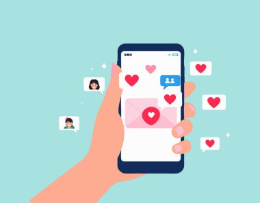 Sevimli Bildirimli düz dizayn