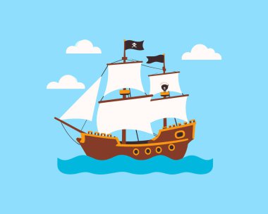 Bulutlarda süzülen korsan gemisi