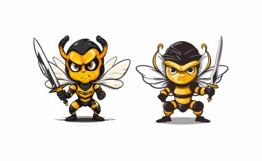 Kılıçlı maskot logosu.