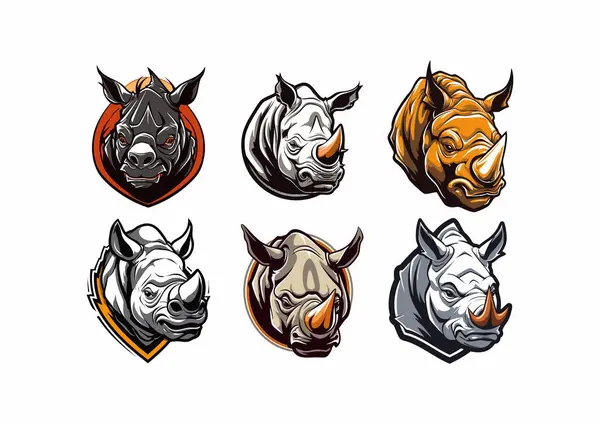 Maskot logosu Gergedan beyaz arkaplan