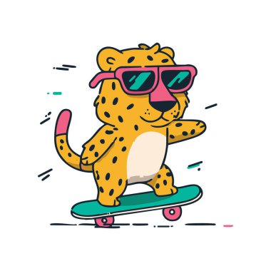 Komik Leopar Kaykay Oynuyor 