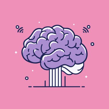 İnternet Ağı Beyin İllüstrasyon Tasarımı