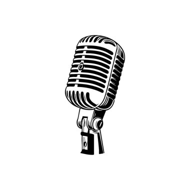Retro Mikrofon İllüstrasyon Tasarımı