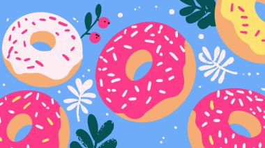 Illustration Christmas Donuts design