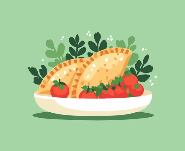 Illustration Empanadas with Tomato