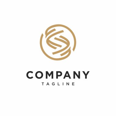 S Çemberi Harfi Soyut Logo Simgesi