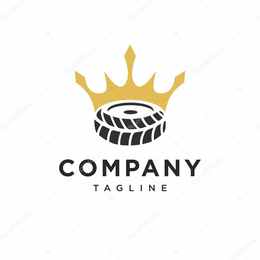 King Tire or Crown Tire Logo Icon Vector