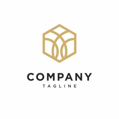  Hexa Yaprak Zarif Logo Simgesi Vektörü