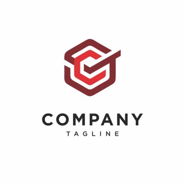 C Harfi Kare logo Simgesi Vektörü Kontrol Et