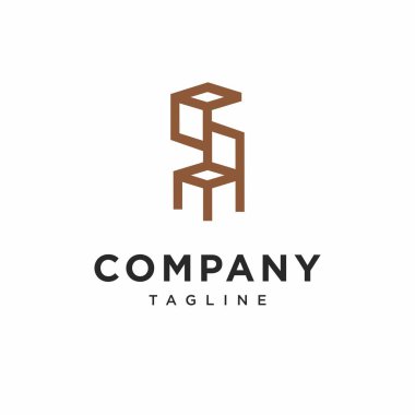 S harfi Sandalyesi Logo Simgesi Vektörü