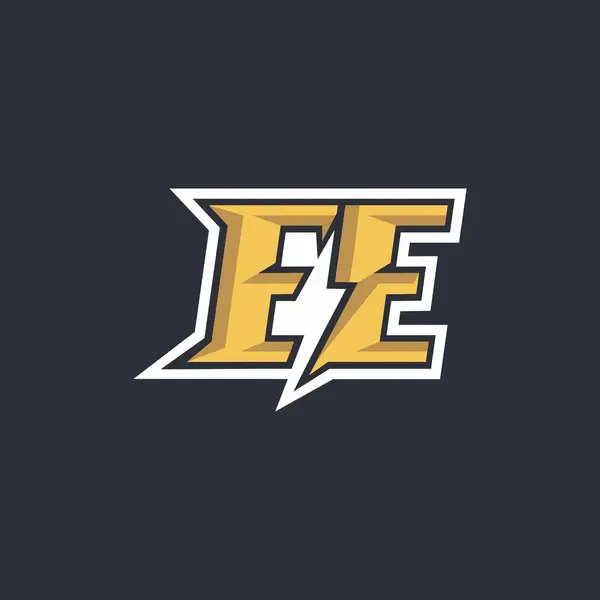 E harfi fırtına logosu simge vektörü