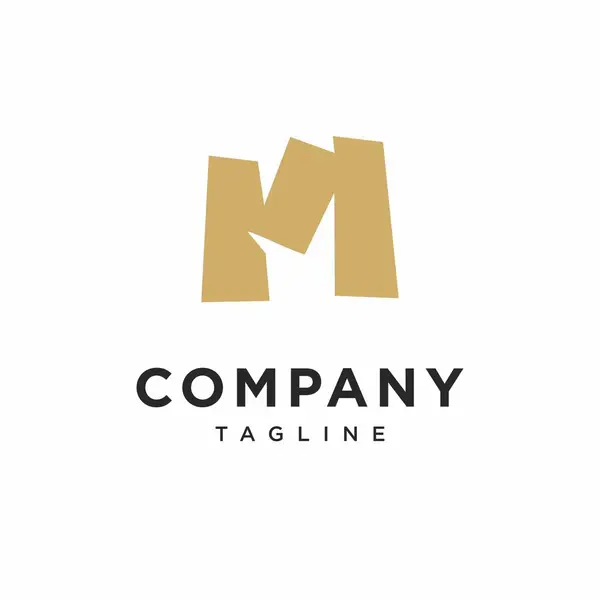 M harfi Wood Logo Simgesi Vektörü