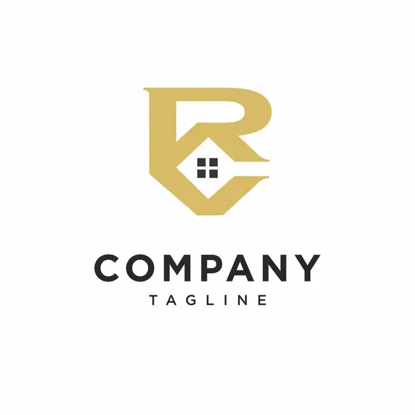 Harf R C Ev Logosu Simge Vektörü