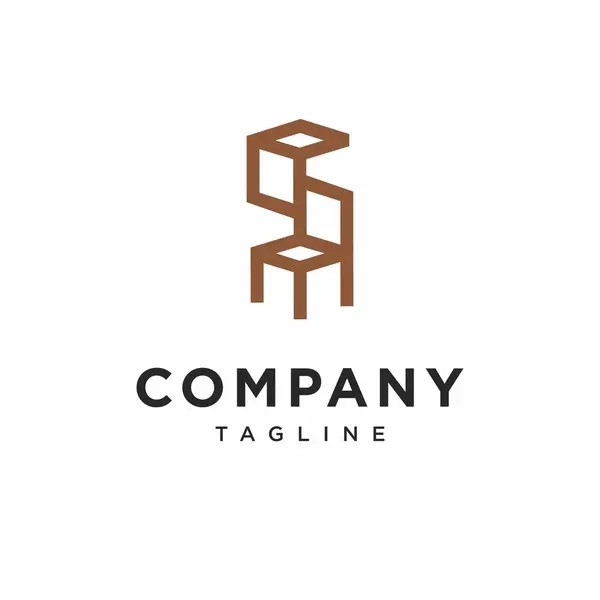 S harfi Sandalyesi Logo Simgesi Vektörü