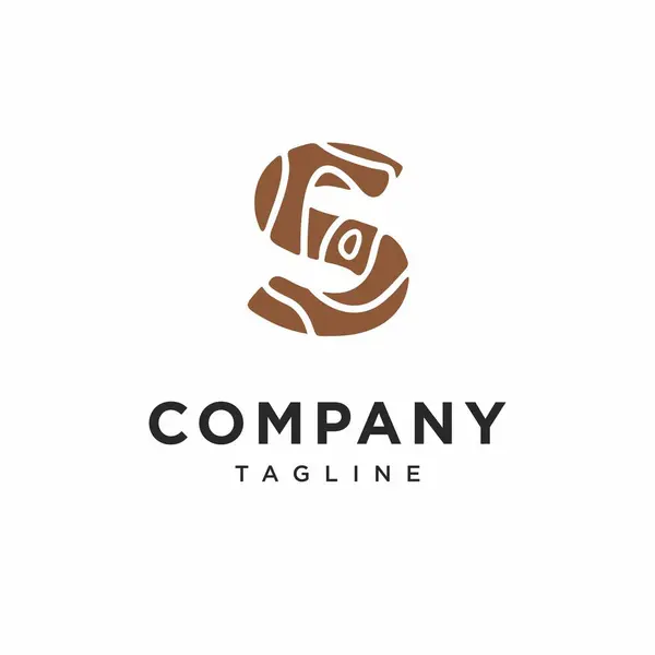 S Harfi Tahta Logo Simgesi Vektörü