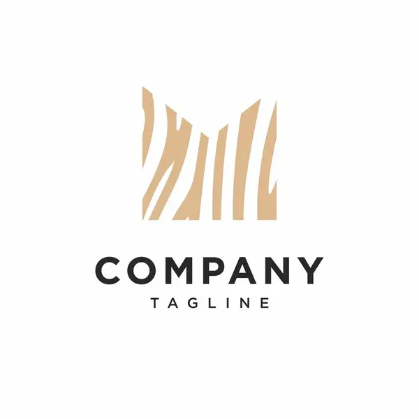 M harfi Wood Logo Simgesi Vektörü