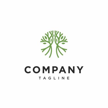 Basit Satır Ağacı Logosu Simge Vektörü