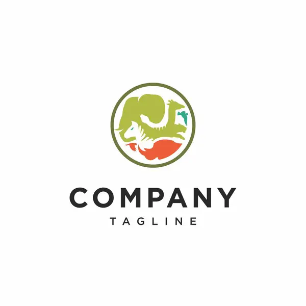  Hayvan Vahşi Safari Logosu Simge Vektörü / Hayvan Vahşi Safari Logosu Simgesi Vecto