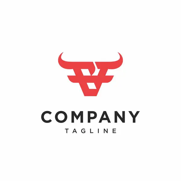 B harfi Boğa Başı Logo Simgesi Vektörü / B harfi Boğa Başı Logo Simgesi Vektörü