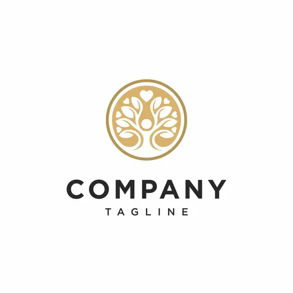 Aşk Ağacı Logosu Simgesi Vektörü