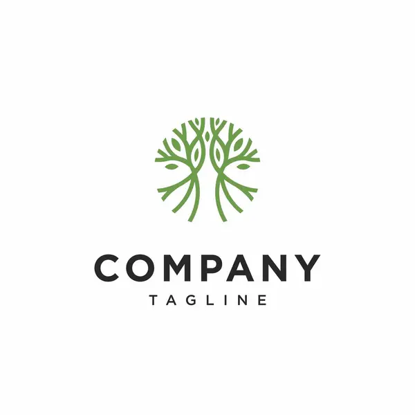 Basit Satır Ağacı Logosu Simge Vektörü