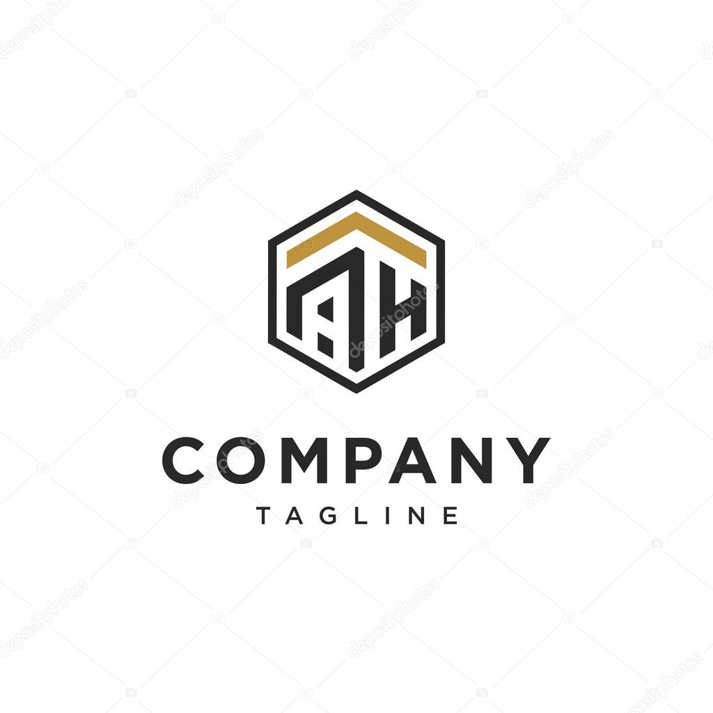 Letter A H Kaaba Logo Icon Vector/Letter A H Kaaba Logo Icon Vector