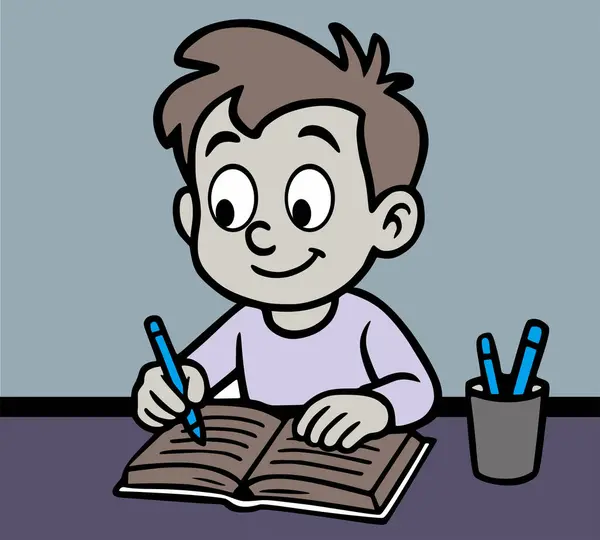 Çocuk kitap okuyor.